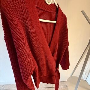 Women's Red Knit Sweater